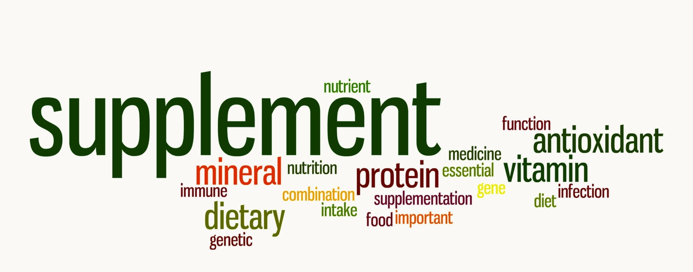 word cloud of the word supplement